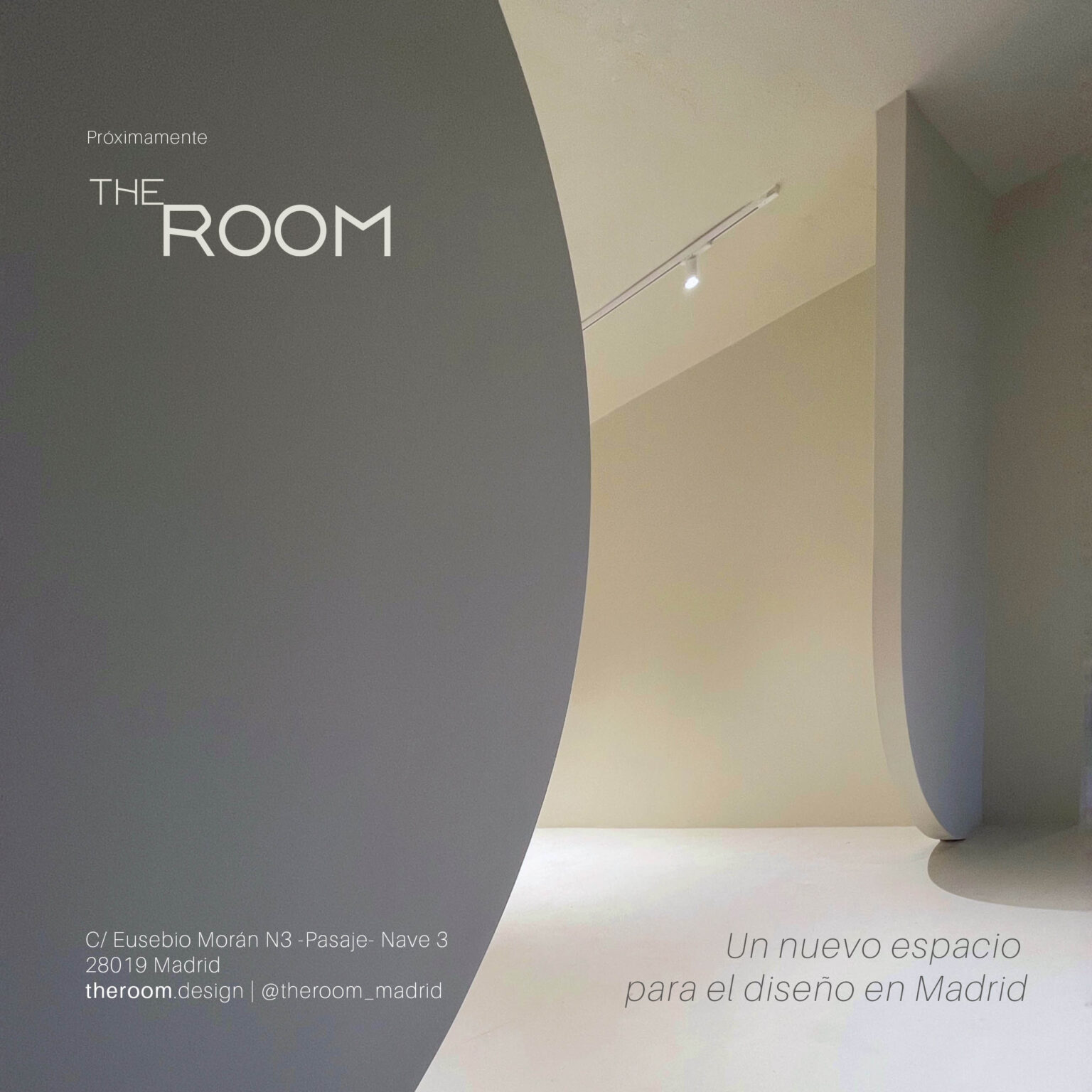 The Room. Próximamente, un nuevo espacio para el diseño en Madrid. Calle Eusebio Morán 3, Pasaje, Nave 3, 28019 Madrid.